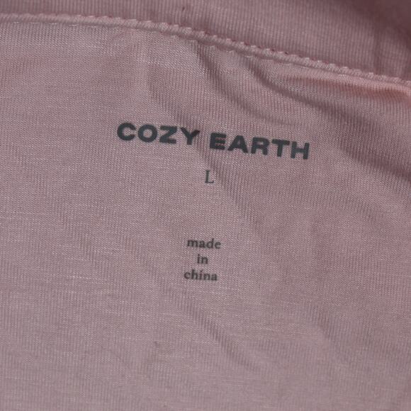 Cozy Earth Pajama Set Womens Large Bamboo Pink Button Front Sleepwear - Picture 5 of 8